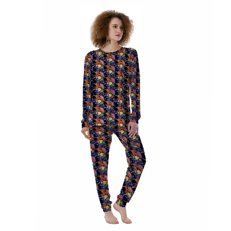 Tulip Colorful Print Pattern Women's Pajamas Summer pajama sets