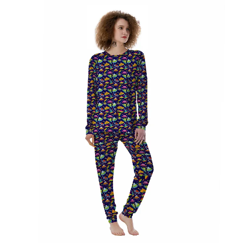 UFO Colorful Print Pattern Women's Pajamas Best-selling pajama sets 2024