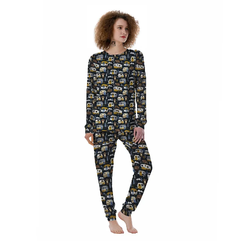 Van Camping Print Pattern Women's Pajamas Expensive pajama sets