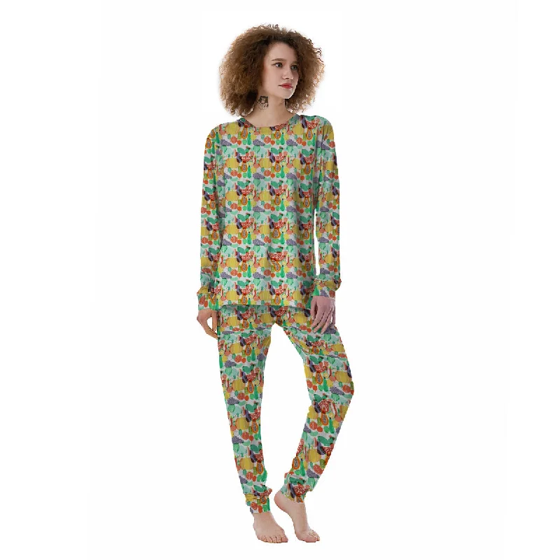 Vegetable Colorful Print Pattern Women's Pajamas Amazon pajama sets