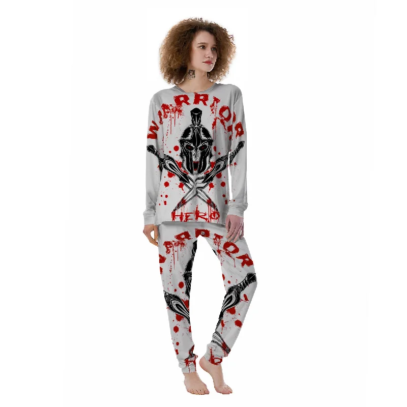 Warrior Bloody Spartan Print Women's Pajamas Cozy pajama sets