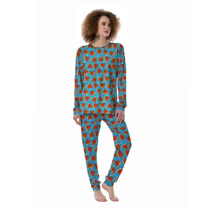 Watermelon Summer Blue Print Pattern Women's Pajamas Personalized pajama sets