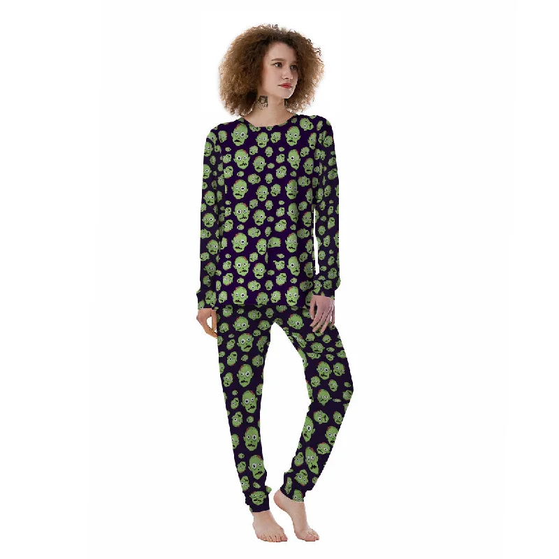 Zombie Green Print Pattern Women's Pajamas Discounted pajama sets