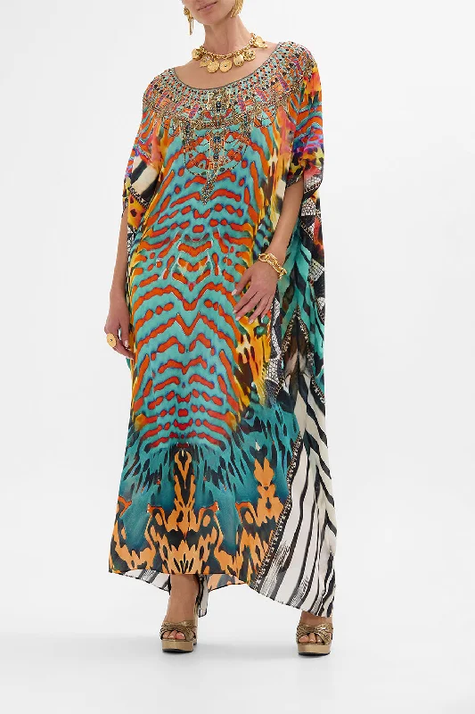 ROUND NECK KAFTAN DESERT VISIONS Elegant Silk Gown