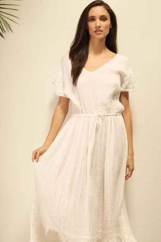 CASSANDRA WHITE DRESS 100% COTTON Glamorous Robe Set