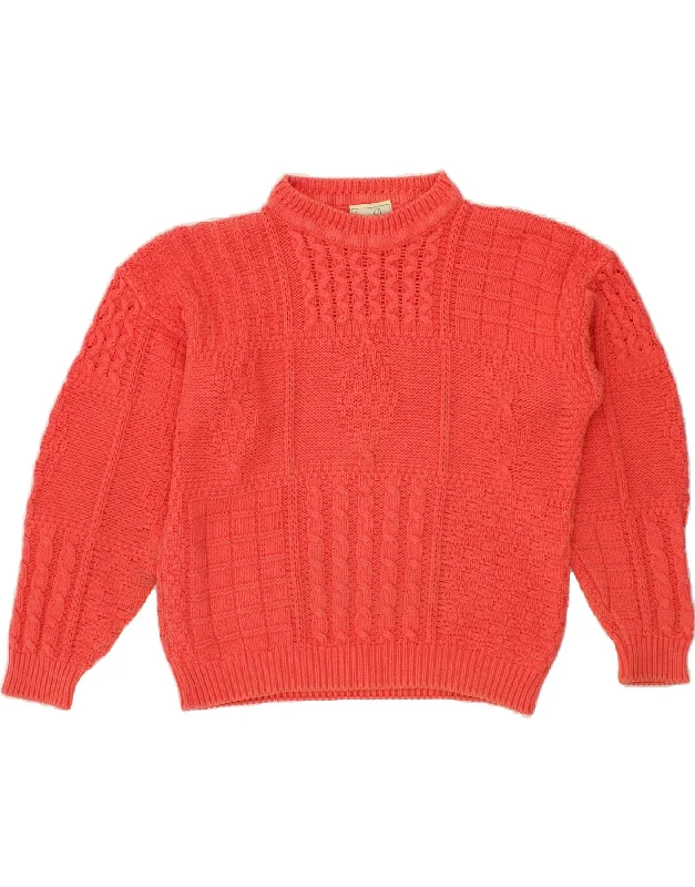 CARRAIG DONN Womens Turtle Neck Jumper Sweater UK 10 Small Orange Cotton Water-resistant sweaters