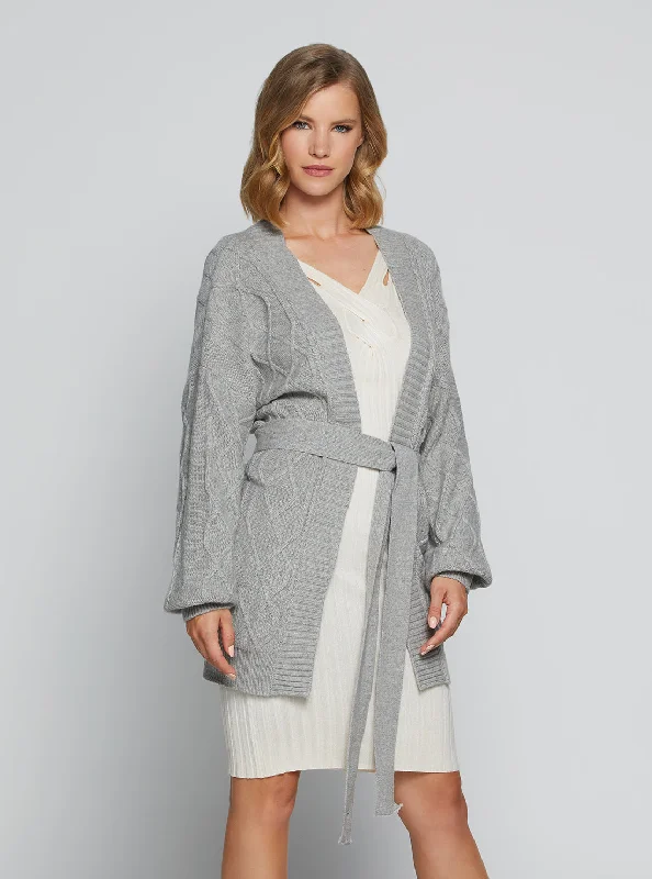 Grey Edwige Cardigan Minimalist sweaters