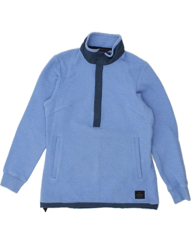 HELLY HANSEN Womens Button Neck Sweatshirt Jumper UK 10 Small Blue Best sweaters for hiking