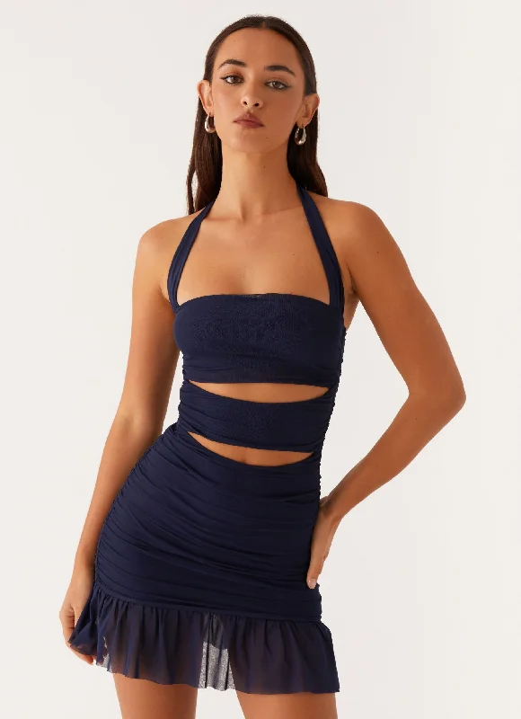 Devyn Mini Dress - Navy Mermaid Lace Gown