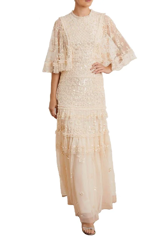 Ivory Melody Tonal Sequins Gown Beautiful Lace Gown