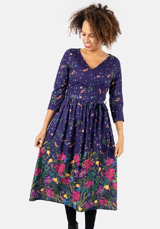 Ava Starlight Border Print Midi Dress Cotton midi dresses