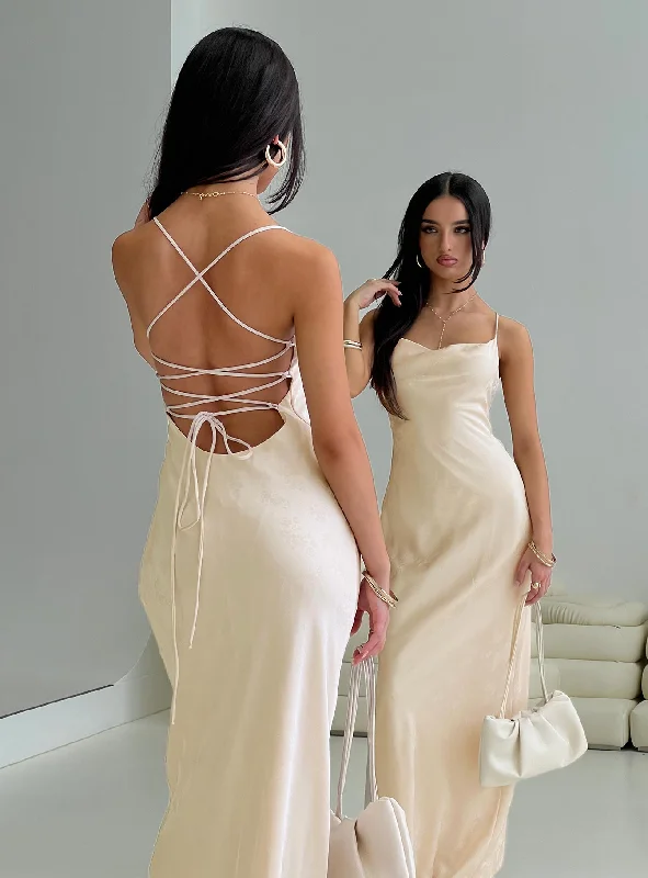 Esti Maxi Dress Champagne Must-have maxi dresses for this season