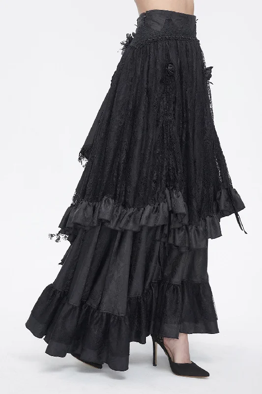 Gothic Manor Ruffled Skirt High-end unclassified skirts