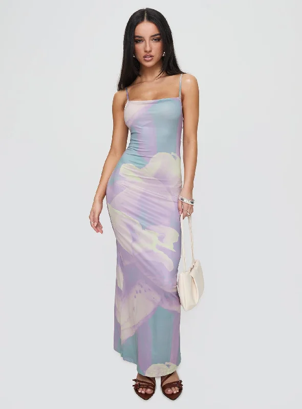 Norila Maxi Dress Slinky Orchid Petals Lilac Elegant maxi dresses