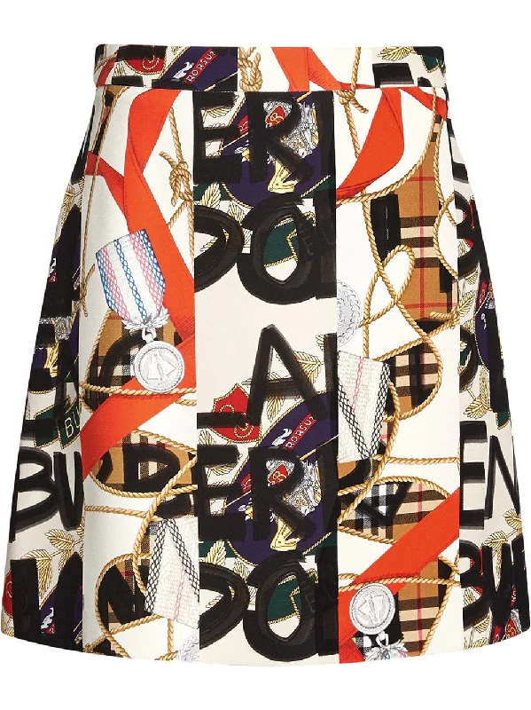 Graffiti Archive Scarf Print Silk Wool Mini Skirt Camo Mini Skirt