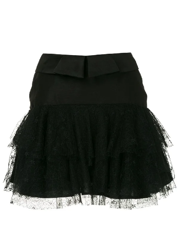 Estrellas Ruffle Mini skirt Button-front Mini Skirt