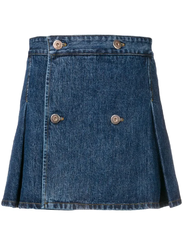 pleated denim mini skirt Vintage Mini Skirt