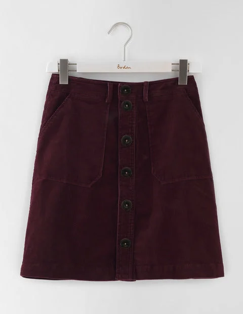 Button Through Mini Skirt Skater Mini Skirt