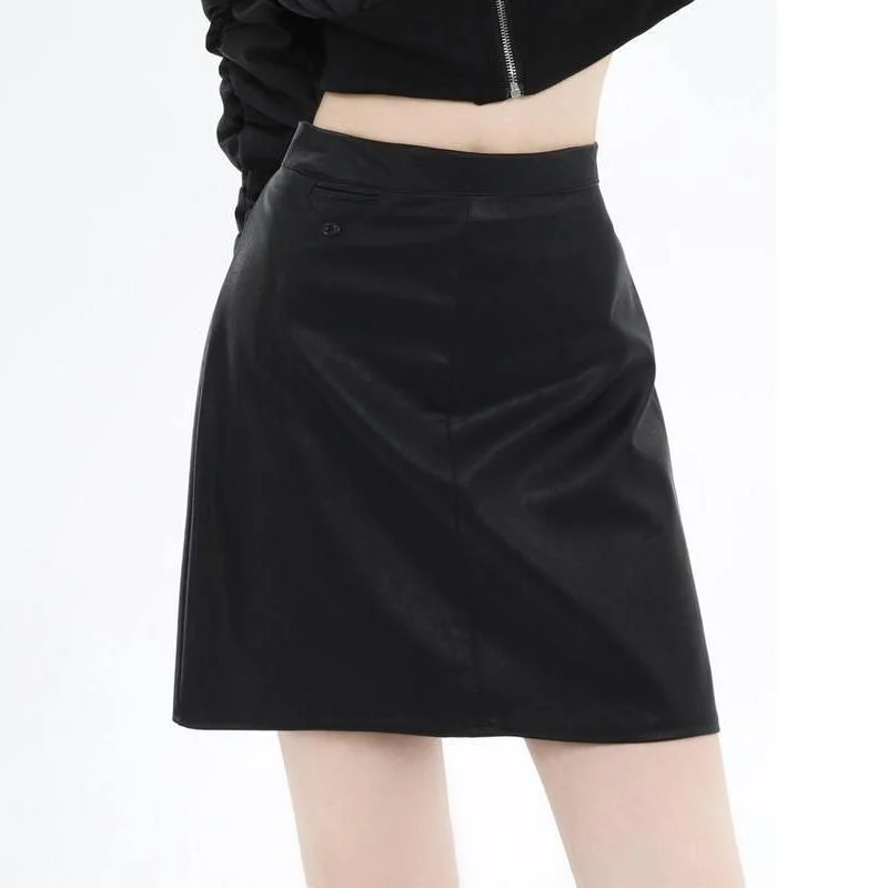 Chic Faux Leather High Waist Mini Skirt for Women – Autumn/Winter Collection Summer Skater Skirt