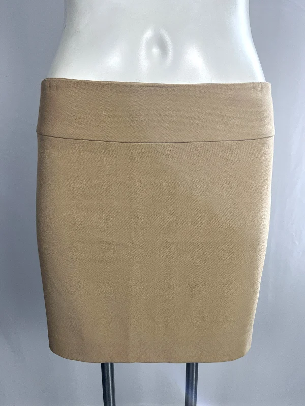 Vintage The Limited Size 14 Tan Mini Skirt Pleated Denim Skirt