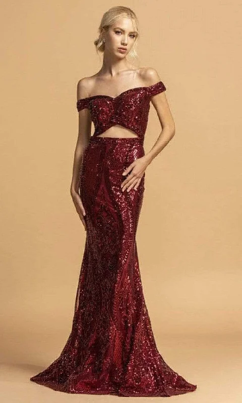 Aspeed Design - L2199 Off Shoulder Sheath Evening Dress Trendy party dresses under $50