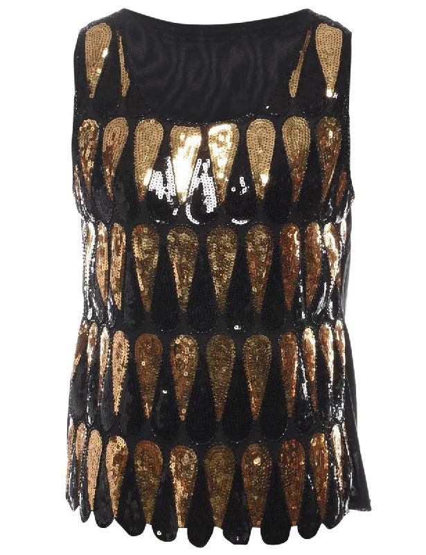 Beaded Party Top - M Comfortable party dresses for all-night wear