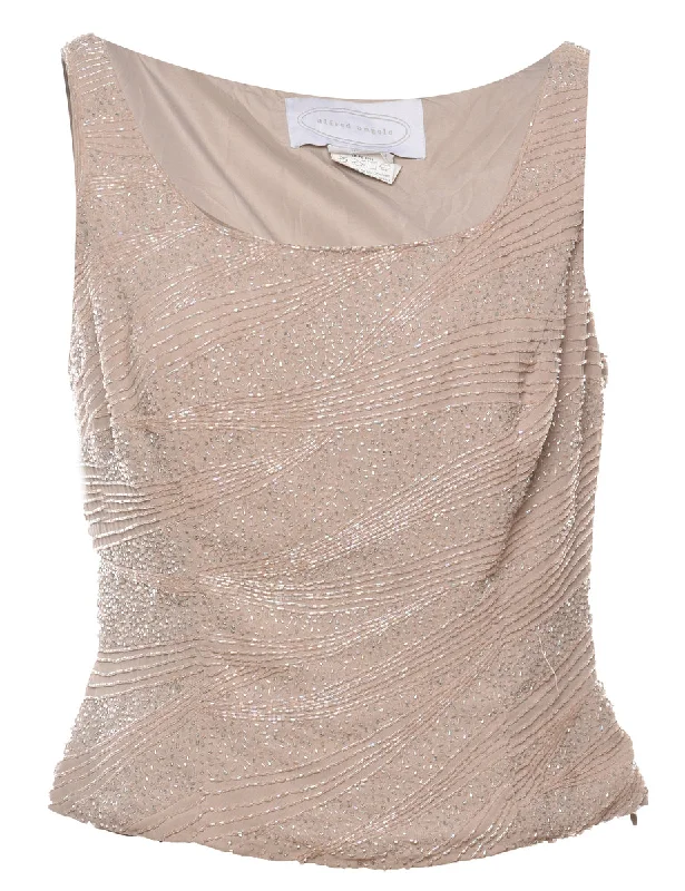 Beaded Party Top - M Flattering party dresses for all body types