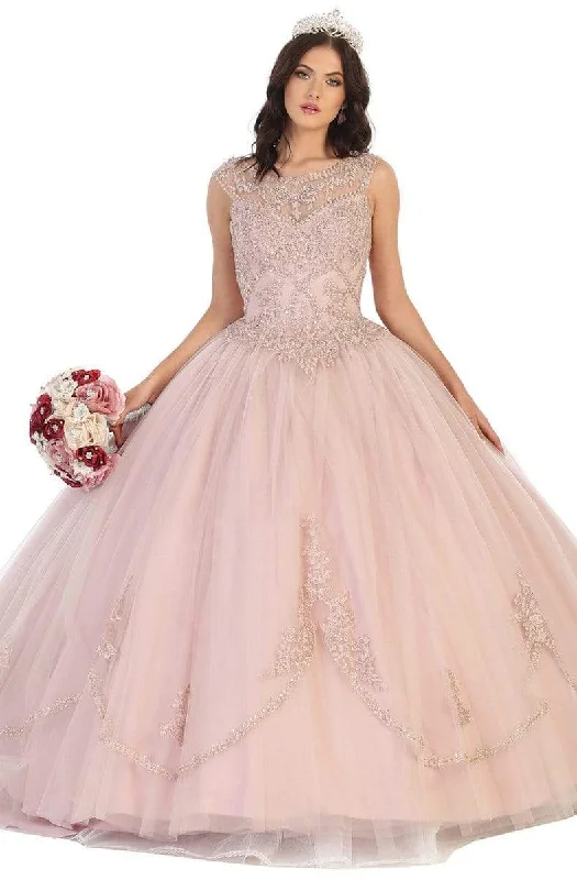 May Queen - LK130 Embellished Scoop Neck Ballgown Dinner party dresses