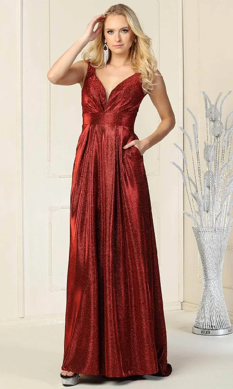 May Queen MQ1875 - Glitter V-Neck Formal Gown High-end party dresses