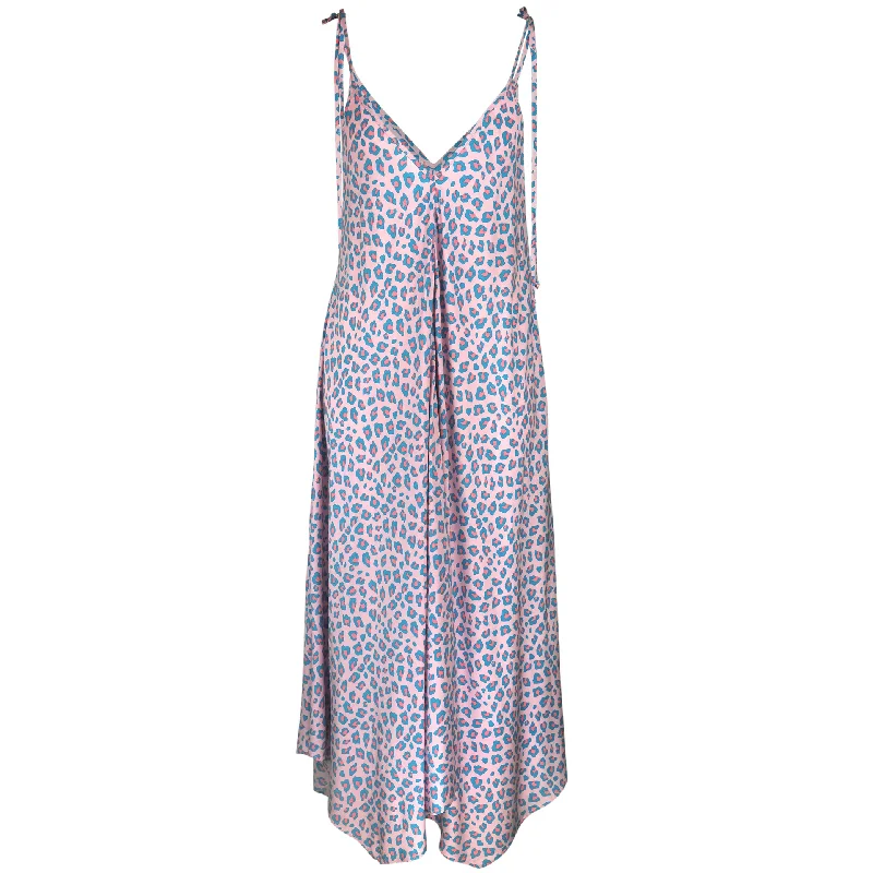 Jenna Blue Leopard Print Dress Long floral dresses