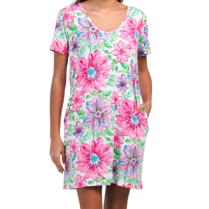 STELLA PARKER Upf 30+ Garden Floral Dress Cover-up Minimalist floral dresses