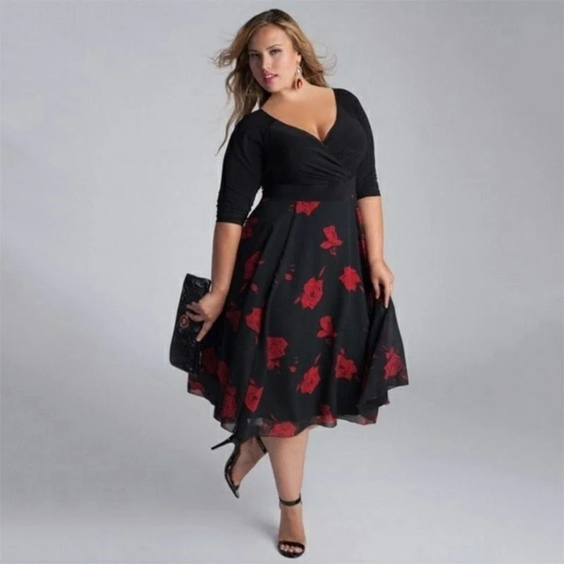 Amy Fashion - Sexy Floral Print Boho Dress Best floral dresses for hourglass body shape