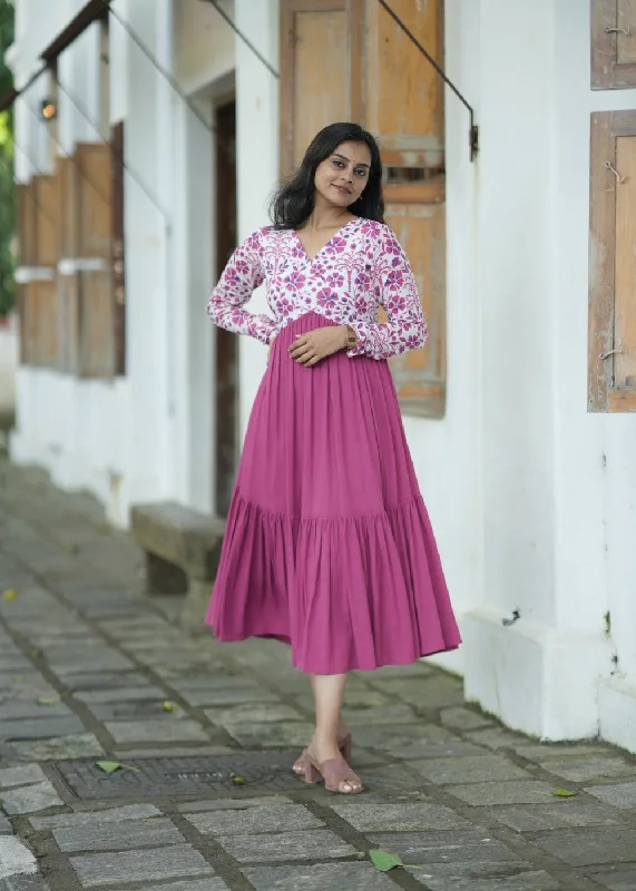 Whispering Florals Midi floral dresses