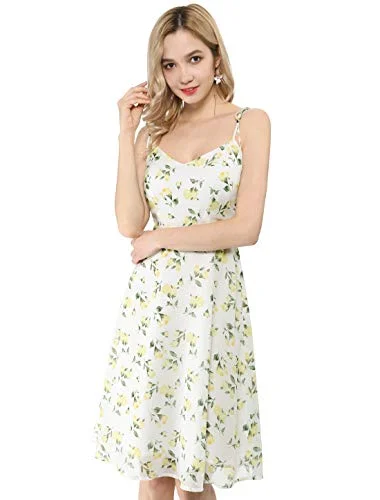 Women's Summer Spaghetti Strap Aline Dress Smocked Floral Sundress | Original Brand Long floral dresses