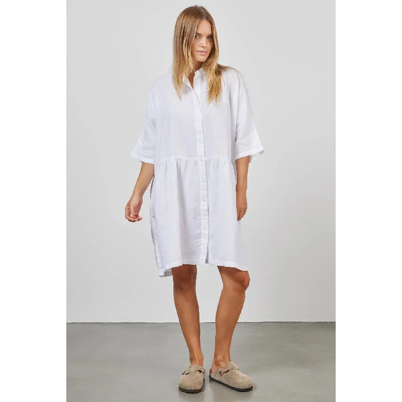 Academy Brand Women's Dolly Linen Dress - White One-shoulder unclassified dresses