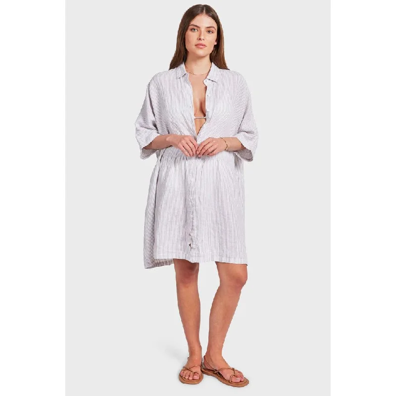 Academy Brand Women's Dolly Linen Dress - Seasponge Stripe Bold pattern unclassified dresses