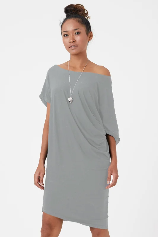 Jersey Off the Shoulder Dress in Stone | Adele Gothic unclassified dresses