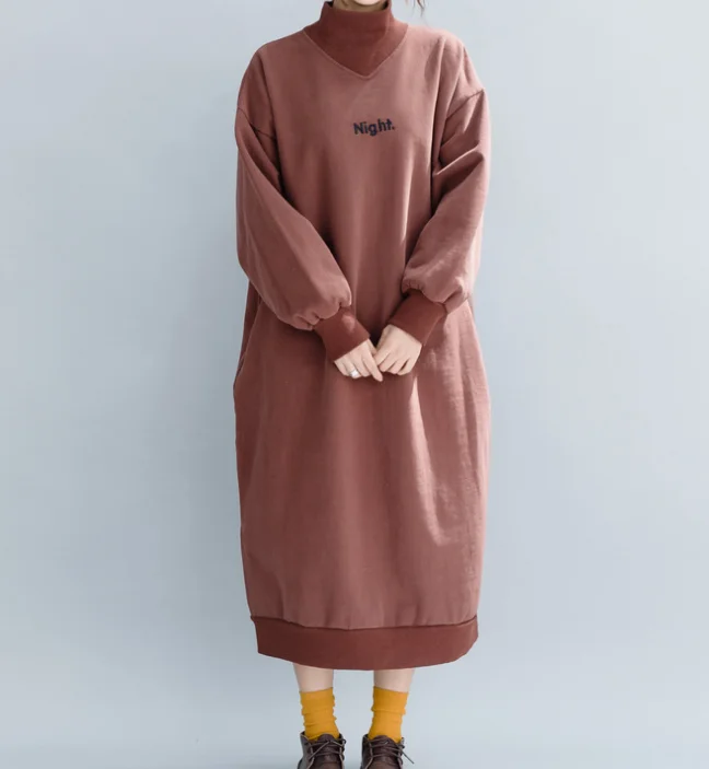 Autumn Fleece Dresses Loose Fall Dresses Casual Women Dresses ZRL97213 A-line unclassified dresses