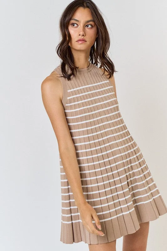 Casual Elegance Stripe Knit Dress Sleeveless unclassified dresses