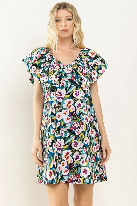 Pansy Petals Ruffle Dress Beach unclassified dresses