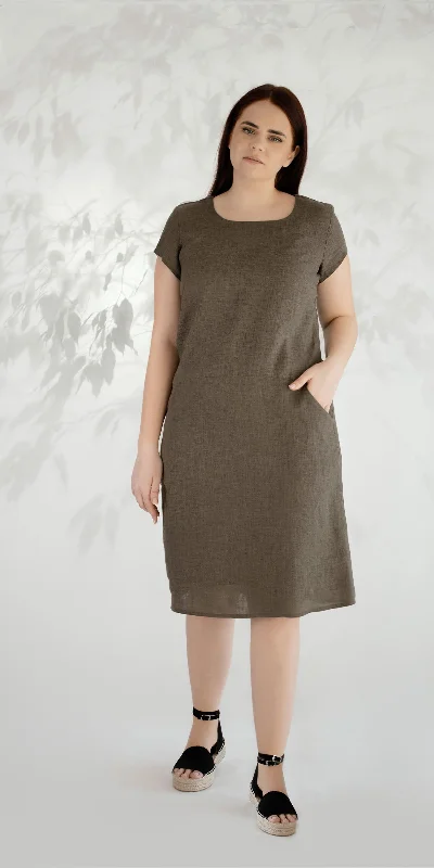 Khaki linen dress Holiday unclassified dresses