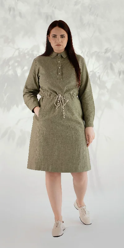 Khaki dress with drawstring Tulle unclassified dresses