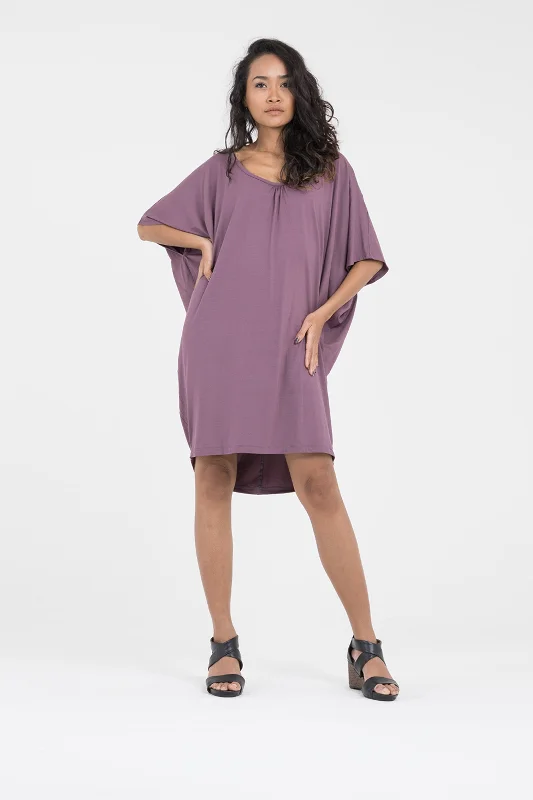 Women's Jersey Cocoon Dress | Berry Ruffled unclassified dresses