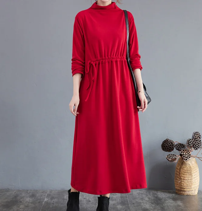 Cotton Dresses Loose Winter Autumn Dresses Casual Women Dresses ZRL97213 Halter unclassified dresses