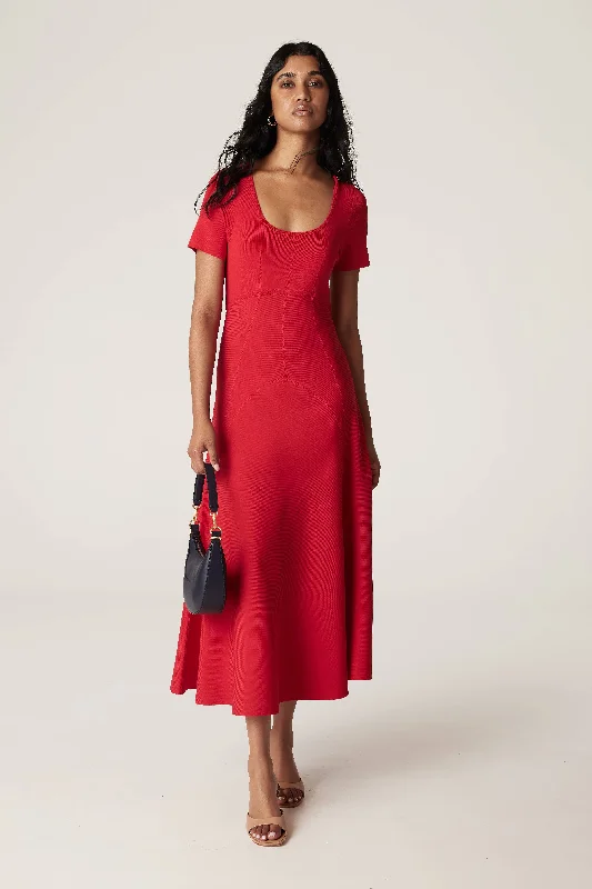 Crepe Bodice Dress - Red Unique unclassified dresses