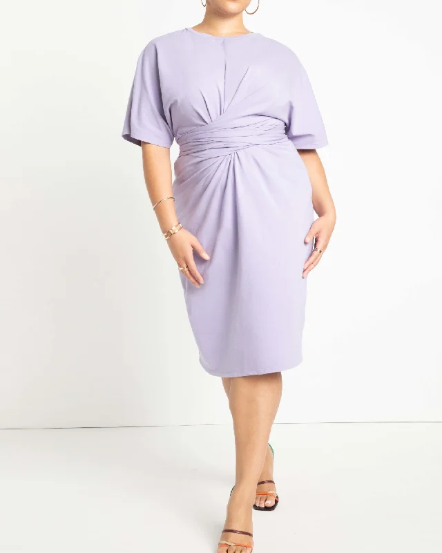 Cross Front Flutter Sleeve Dress | Purple | Heirloom Lilac Fashionable unclassified dresses