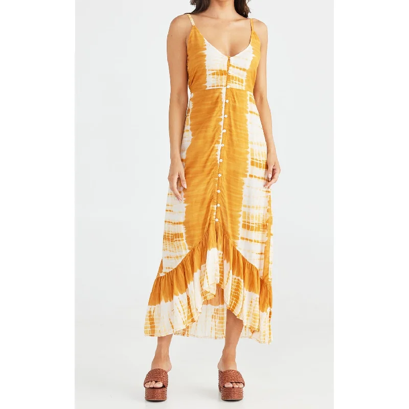 Dress Oasis - Mustard Tie Dye Striped unclassified dresses