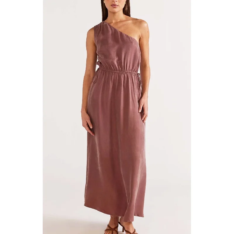 Dress Vento One Shoulder - Mocha Off-shoulder unclassified dresses