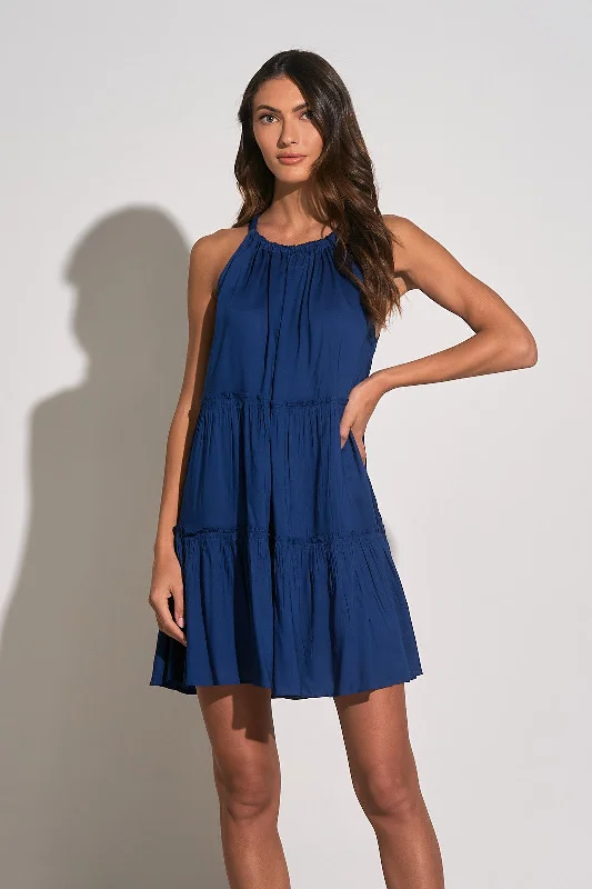 ELAN RESORT 23 HALTER DRESS IN ROYAL Denim unclassified dresses