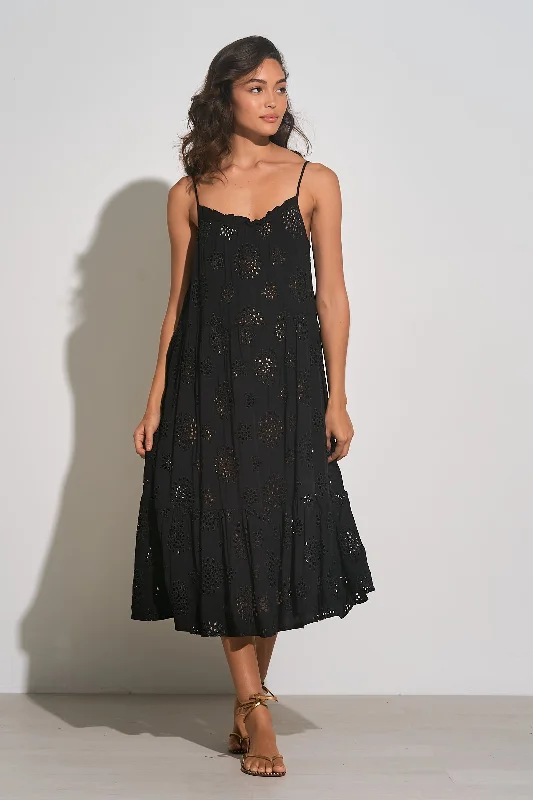 ELAN SP24 BLACK CROCHET MAX DRESS Soft fabric unclassified dresses